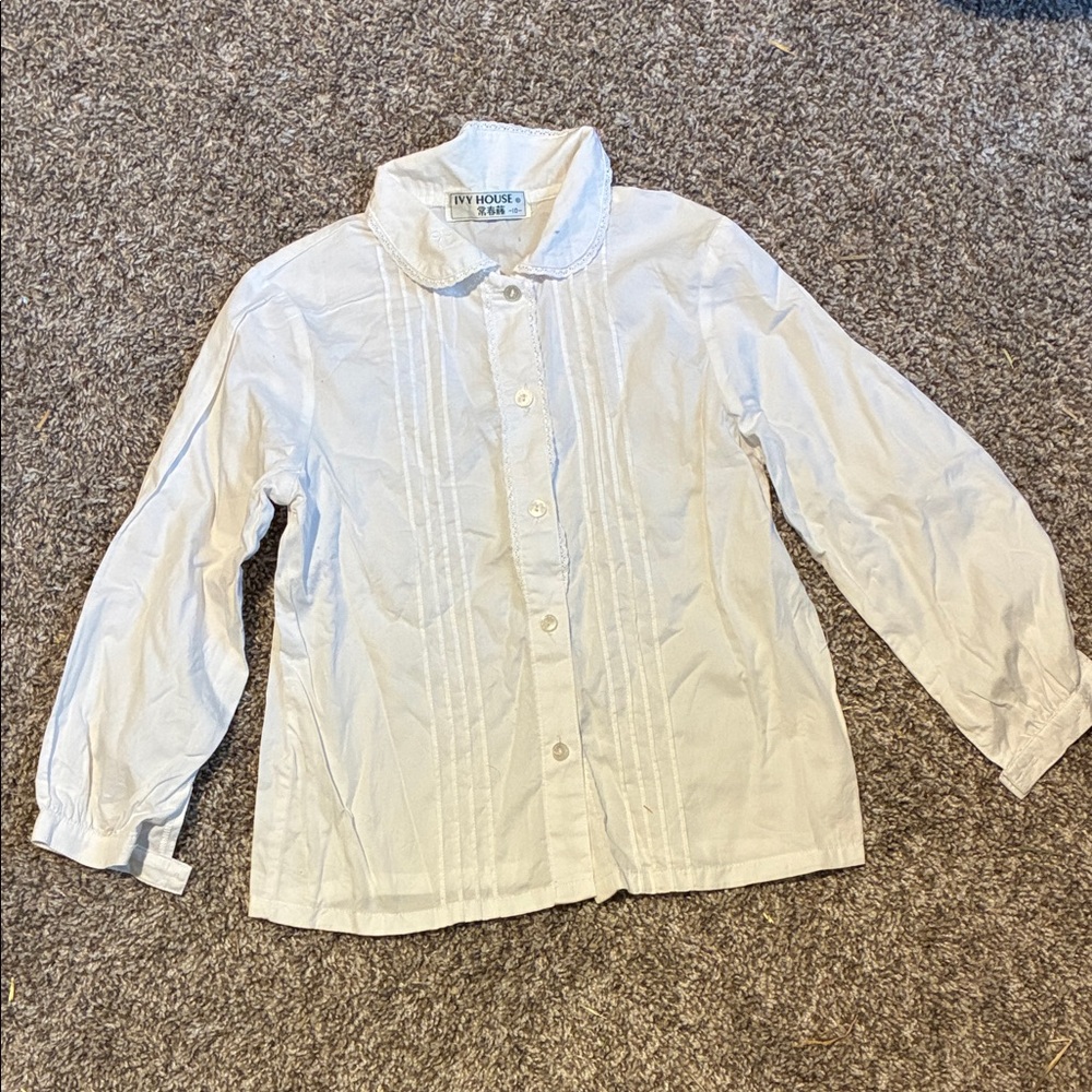 White Button Down Kids Shirt 100% cotton